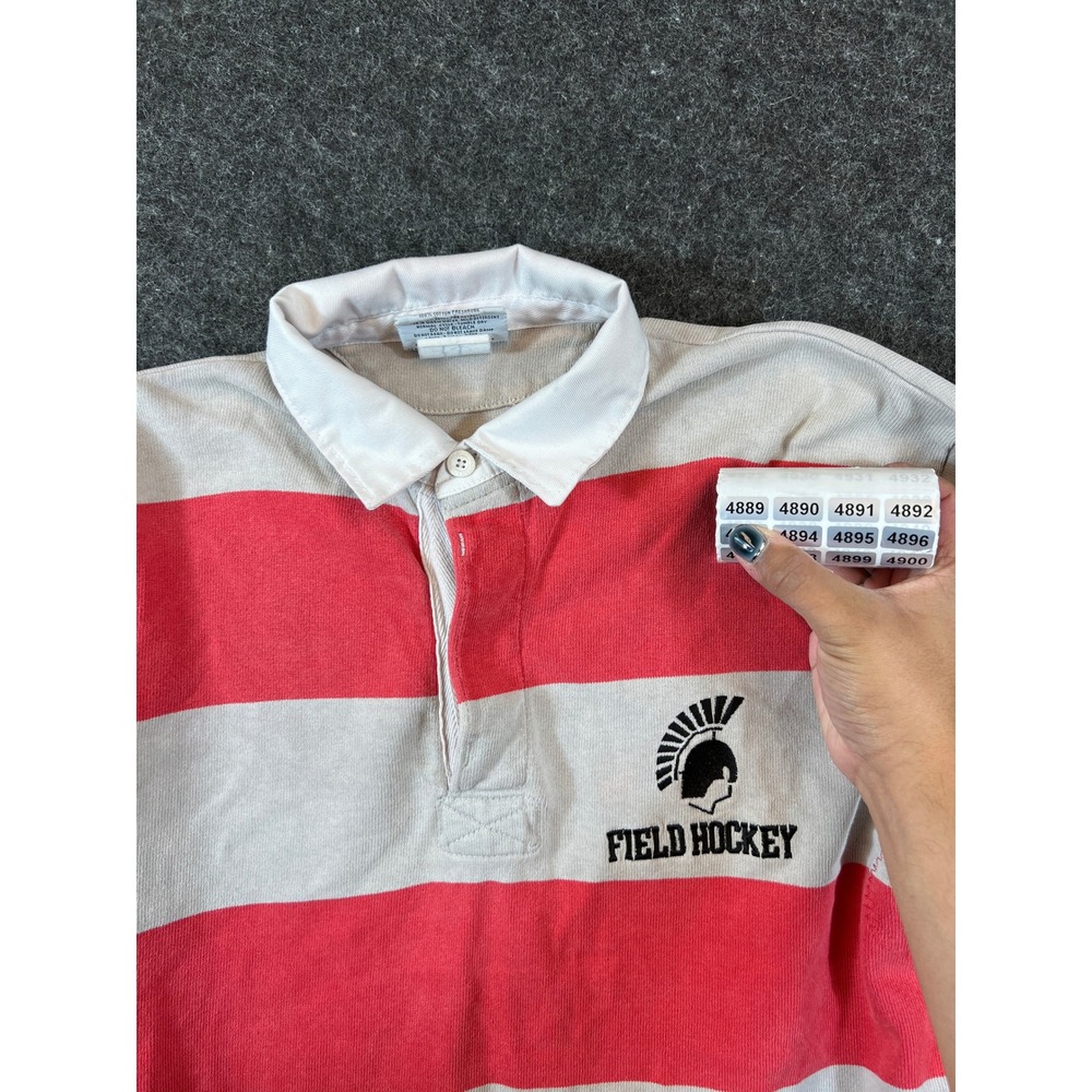 VINTAGE Barbarian Rugby Shirt Mens Medium Striped Field Hockey Spartans Heavy - Picture 9 of 9
